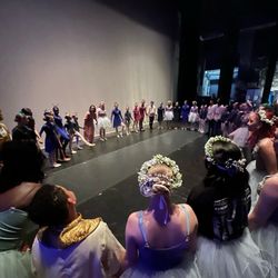Dynamic Movements School of Performing Arts - Preparing to go on stage with a pep talk