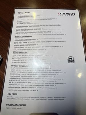 Menu photo 2 J. Alexander’s San Antonio La Cantera San Antonio, TX