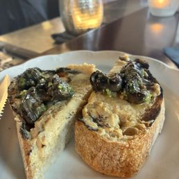 Foie gras toast and escargot Foie gras toast and escargot