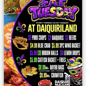 Daiquiri Land - Tuesday Special - Seafood Near Me - Houston, Texas Daiquiri Land - Tuesday Special - Seafood Near Me - Houston, Texas
