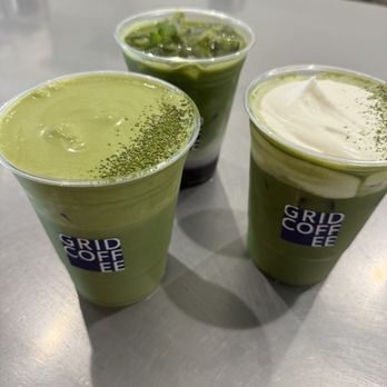 Grid Coffee - Double matcha, cream top matcha, blueberry matcha - Coffee & Tea Near Me - Santa Ana, California Grid Coffee - Double matcha, cream top matcha, blueberry matcha - Coffee & Tea Near Me - Santa Ana, California