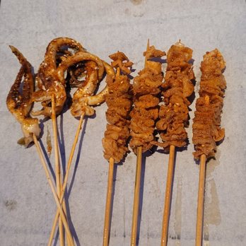 XINJIANG BBQ - Squid tentacles and chicken skins.. - Barbeque Near Me - Monterey Park, California XINJIANG BBQ - Squid tentacles and chicken skins.. - Barbeque Near Me - Monterey Park, California