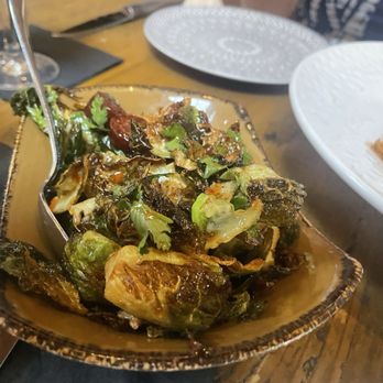 Broadway By Amar Santana - Crisp Brussels Sprouts with lap cheung (Chinese sausage) - New American Near Me - Laguna Beach, California Broadway By Amar Santana - Crisp Brussels Sprouts with lap cheung (Chinese sausage) - New American Near Me - Laguna Beach, California