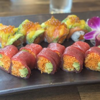 Sushi Damo - Blue Mango Roll Salmon Family Roll - Japanese Near Me - New York, New York Sushi Damo - Blue Mango Roll Salmon Family Roll - Japanese Near Me - New York, New York