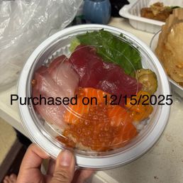 Omakase chirashi i received on 12/15/2025 Omakase chirashi i received on 12/15/2025