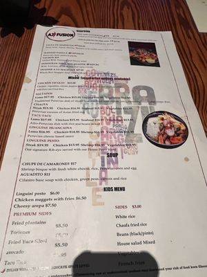 Menu photo 1 Aji Fusion Greensboro, NC