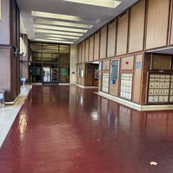 US Post Office - Hall to services. They're open.