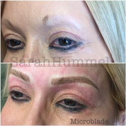 Sarah Hummel Permanent Make Up - Micro bladed eyebrows before and after