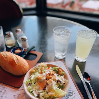 The Old Spaghetti Factory - Warm French bread, green salad with ranch & a lemonade - Italian Near Me - Portland, Oregon The Old Spaghetti Factory - Warm French bread, green salad with ranch & a lemonade - Italian Near Me - Portland, Oregon