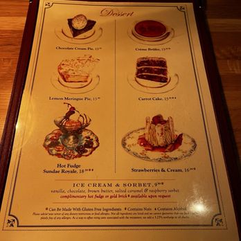 Bavette's Bar & Boeuf - Dessert menu - Steakhouses Near Me - Chicago, Illinois