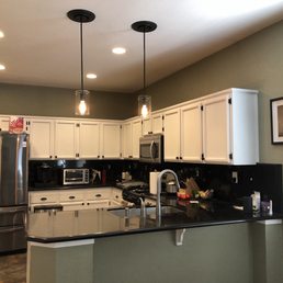 Completed Project 7/12 - installation of 2 pendant lights above kitchen sink + dimmable Switch