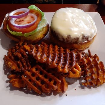 Trail Break at Schroon Lake - Burger and sweet potato fries - American Near Me - Schroon Lake, New York Trail Break at Schroon Lake - Burger and sweet potato fries - American Near Me - Schroon Lake, New York