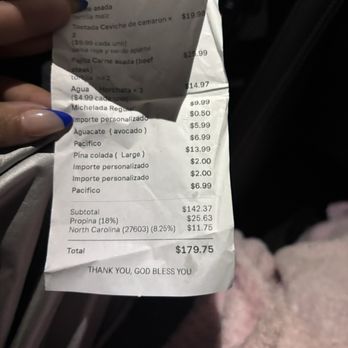 Tacos Y Mariscos Vallarta - Receipt - Mexican Near Me - Raleigh, North Carolina Tacos Y Mariscos Vallarta - Receipt - Mexican Near Me - Raleigh, North Carolina