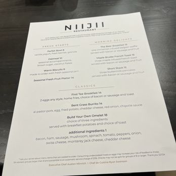 Niijii - Breakfast & Brunch Near Me - Acme, Michigan