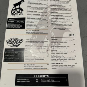 The GOAT Pub & Pie - Menu - Pubs Near Me - Stockertown, Pennsylvania The GOAT Pub & Pie - Menu - Pubs Near Me - Stockertown, Pennsylvania