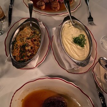 Marcel - NY strip with scallops, 8oz filet, aligot & corn gratin - Steakhouses Near Me - Atlanta, Georgia Marcel - NY strip with scallops, 8oz filet, aligot & corn gratin - Steakhouses Near Me - Atlanta, Georgia