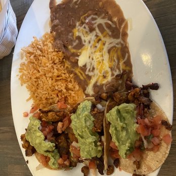 Lienzo Charro - 3 Mini Street Tacos (adobada) with Rice & Beans - Mexican Near Me - Poway, California
