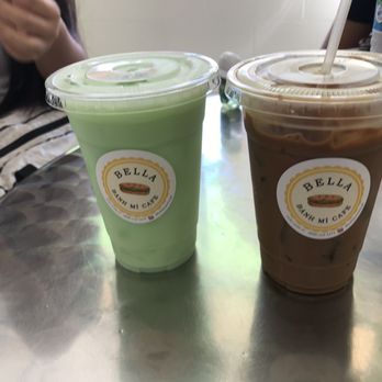 Bella Banh Mi Cafe - Mung Bean Milk and Ice Coffee ($3.50) per pretty cup. It comes with a LOTS of ice and little fluid, but for the price still worth it! - Sandwiches Near Me - Honolulu, Hawaii