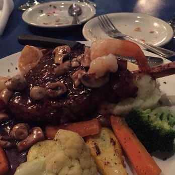 Alexander's Mediterranean Cuisine - Veal chop 3 jumbo shrimp Marsala sauce ....awesome!! - Mediterranean Near Me - Garner, North Carolina
