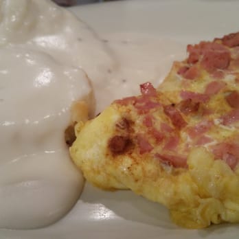 Miller's Restaurant - Ham and cheese omlet, biscuit and gravy - American Near Me - Mocksville, North Carolina