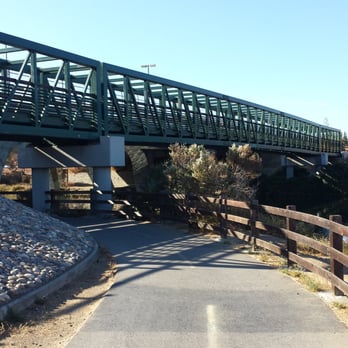 Lake Almaden Trail - Cool Cantilever Ped Bridge where Almaden Lake Trail meets the Guadalupe River Trail - Hiking Near Me - San Jose, California