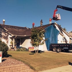Storm Guard - This homeowner agreed to let us meet with his insurance adjuster, and just 3 weeks later got a brand new Owens Corning roofing system.