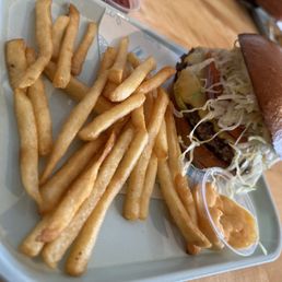 Smash burger with fries! Smash burger with fries!