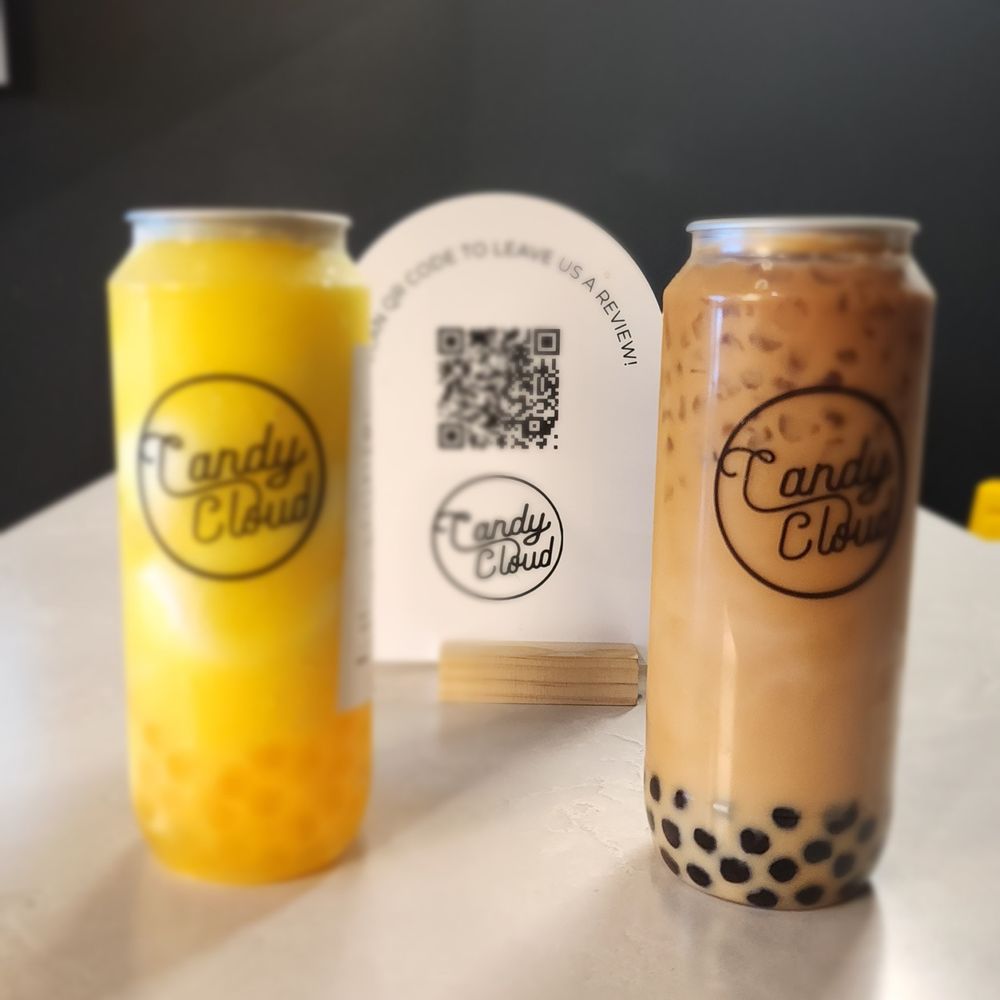 Candy Cloud - 2024 Summer Special - Orange Creamsicle with Mango Boba and Signature Latte with regular boba - Bubble Tea Near Me - Glenview, Illinois Candy Cloud - 2024 Summer Special - Orange Creamsicle with Mango Boba and Signature Latte with regular boba - Bubble Tea Near Me - Glenview, Illinois