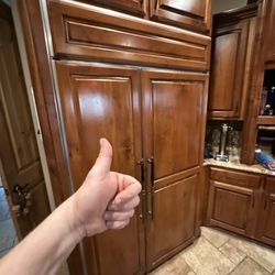 Built-in refrigerator repair completed and tested after airflow issue.