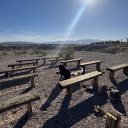 Las Vegas Bay Campground - Amphitheater with Ace and Lucy ( my dogs )