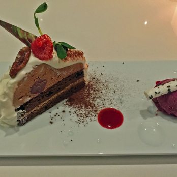 Miku - Dessert - Chocolate Mousse Noel with Berries & Raspberry Sorbet - Japanese Near Me - Toronto, Ontario