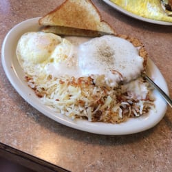 Peacock's Restaurant - Chicken fried steak and eggs