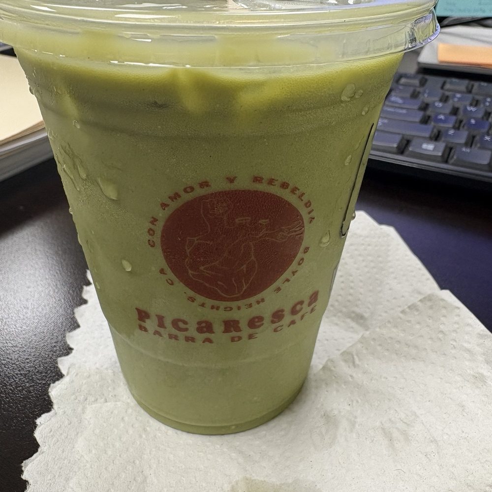 Picaresca Barra De Cafe - Matcha Latte with Oat milk. - Coffee & Tea Near Me - Los Angeles, California Picaresca Barra De Cafe - Matcha Latte with Oat milk. - Coffee & Tea Near Me - Los Angeles, California
