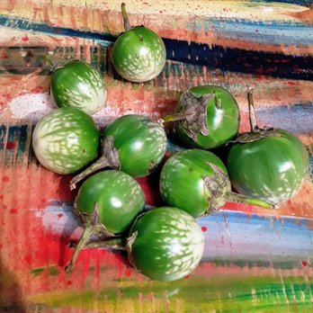 Rangoli - Indian green eggplant before cooking - Indian Near Me - Shillington, Pennsylvania