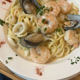 Linguine Di Mare I think ? It was delicious Linguine Di Mare I think ? It was delicious