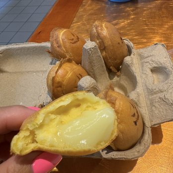 Banana filled egg waffle