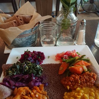 Mela Bistro - Veggie sampler, Injera, spiced tea - Ethiopian Near Me - Oakland, California Mela Bistro - Veggie sampler, Injera, spiced tea - Ethiopian Near Me - Oakland, California