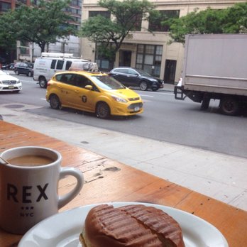 Rex - Cheese avocado egg sandwich on brioche and a coffee - Coffee & Tea Near Me - New York, New York Rex - Cheese avocado egg sandwich on brioche and a coffee - Coffee & Tea Near Me - New York, New York
