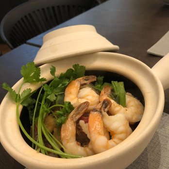 Rin-Tei - Glass Noodles with Shrimp Claypot.  Great flavor and the shrimp was cooked perfectly. - Asian Fusion Near Me - San Mateo, California