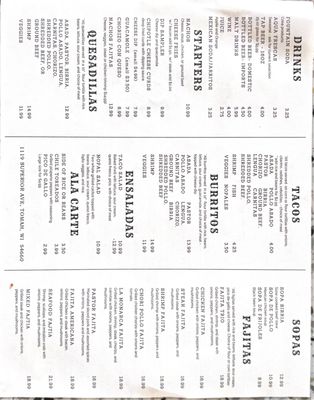 Menu photo 2 Taqueria la monarca ll Tomah, WI Menu photo 2 Taqueria la monarca ll Tomah, WI