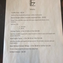 Fitzel Winery - Menu