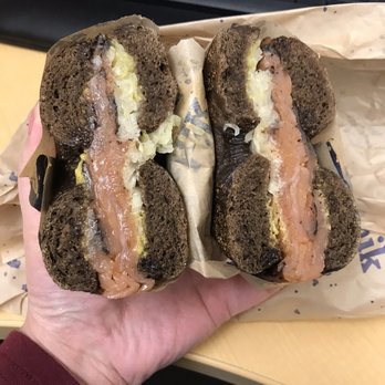 Boichik Bagels - Pumpernickel bagel with pastrami lox (cold smoked salmon). - Bagels Near Me - Berkeley, California