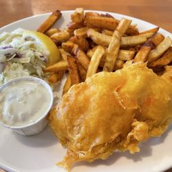 Dave's Fish & Chips - Salmon and chips