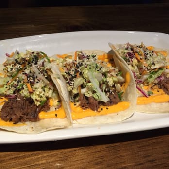 Union Social Eatery - Korean Short Rib Soft Tacos - Sesame soy glazed short rib, pickled Korean slaw, and Sriracha mayo - American Near Me - Toronto, Ontario