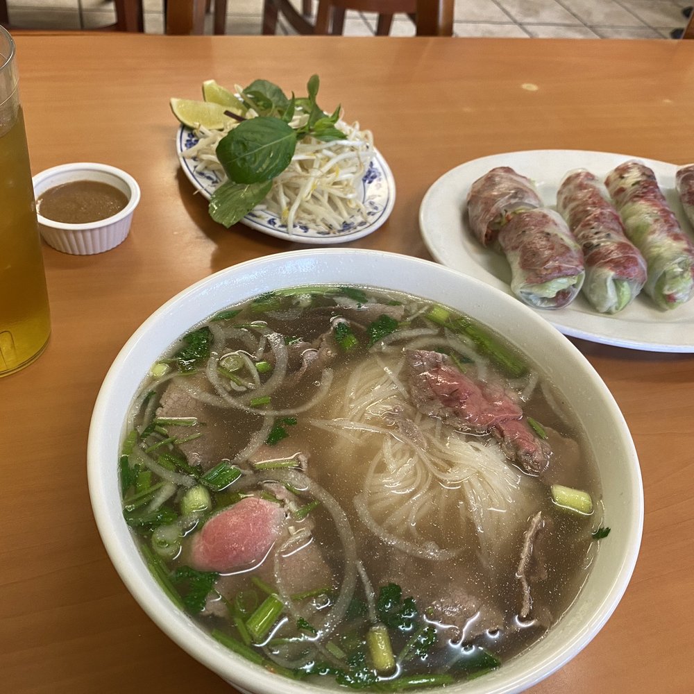 Pho Tay Bac - Pho tai, bbq pork spring rolls, jasmine iced tea - Vietnamese Near Me - Brea, California Pho Tay Bac - Pho tai, bbq pork spring rolls, jasmine iced tea - Vietnamese Near Me - Brea, California