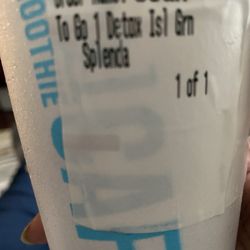 Tropical Smoothie Cafe - My order. Detox with Splenda.