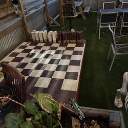 Outdoor patio chess board