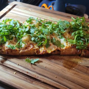 Elsie’s Table - Shrimp scampi pizza - New American Near Me - Canton, Massachusetts