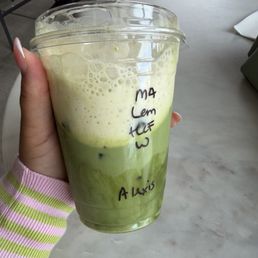 lemon matcha with lemon cold foam