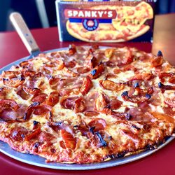Spanky’s Sports Bar and Grill - Pepperoni, prosciutto, roasted tomatoes, drizzled with Mike's hot honey!